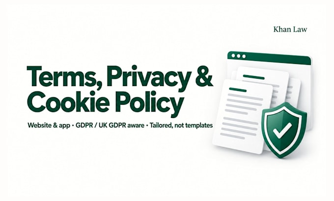 write terms and conditions, privacy policy and cookie policy