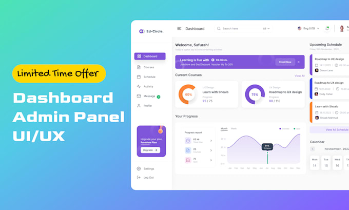 Do professional dashboard or admin panel ui ux by Safurahdesign | Fiverr