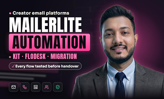 set up mailerlite, convertkit or flodesk email automation and newsletters