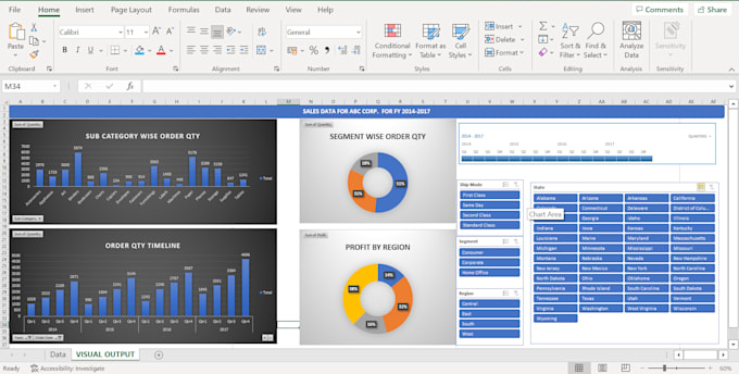 Create visualization charts and pivot tables from excel data by ...