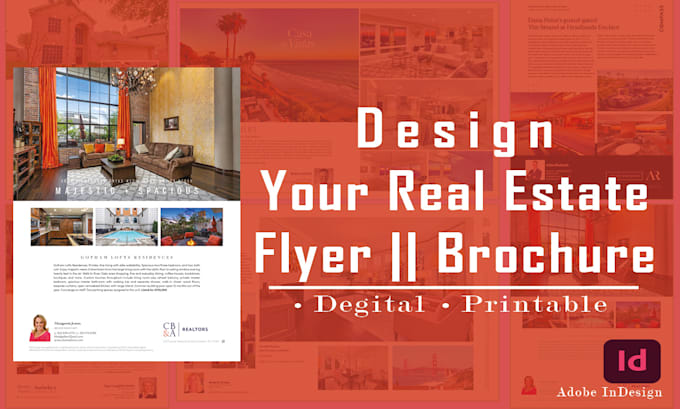 design printable and digital real estate flyer, brochure, postcard