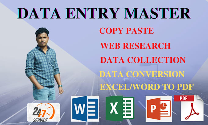 do professional accurate data entry and web research job