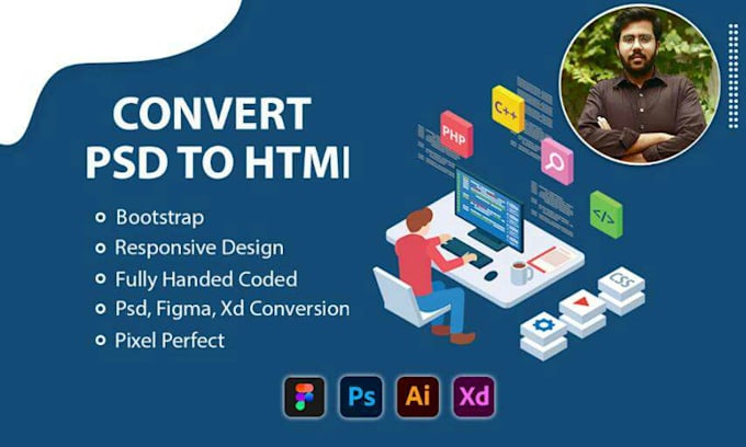 Convert psd, figma and xd to awesome website using html, css and ...