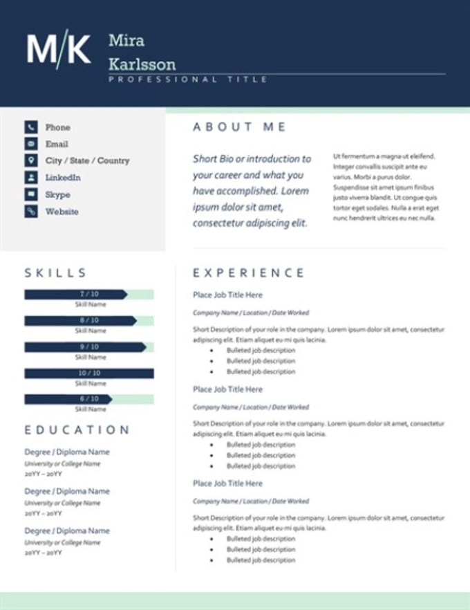 Make you a unique and polished resume by Akul 16 Fiverr