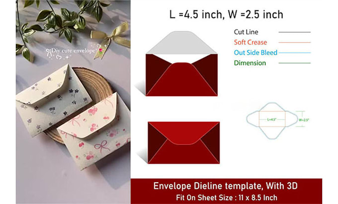 create an envelope dieline template or die cut line