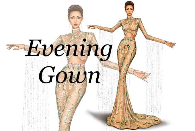 The Stupell Home Decor Collection Fashion Figure Drawing Female Glam Evening  Gown Gold by Janet Tava Floater Frame People Wall Art Print 21 in. x 17 in.  ak-262_ffb_16x20 - The Home Depot