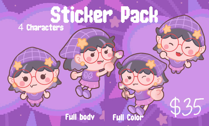 draw silly cute pixel art for any purposes