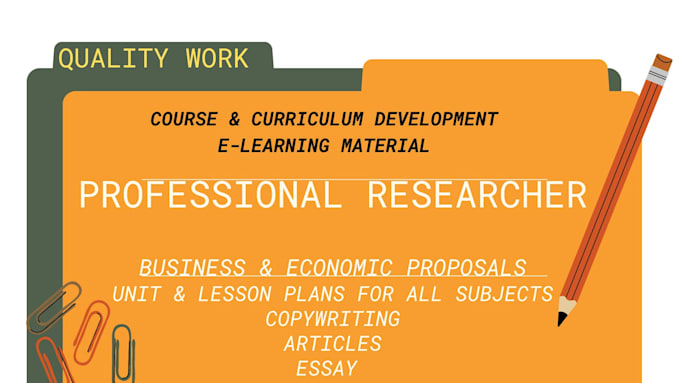 Lesson Learn Professional Develop the lesson plans and research articles by Phimraa | Fiverr