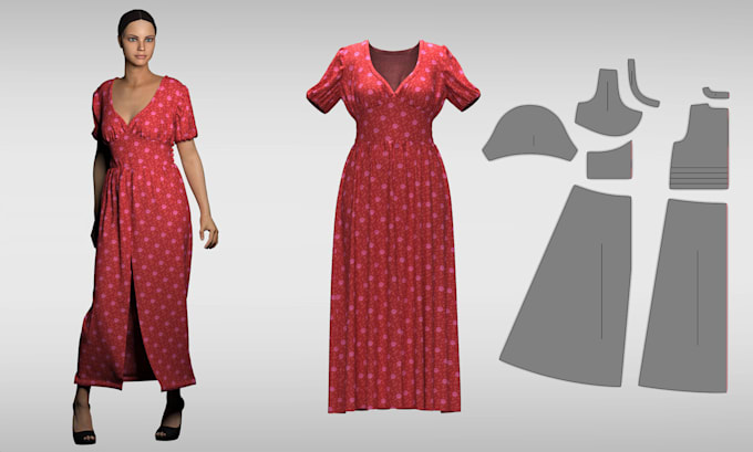 make 3d clothing mockup of your pattern