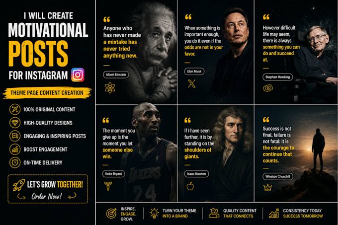 create motivational quote posts for your instagram page