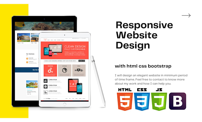 Design responsive website with html css bootstrap by Mdarif_devloper ...