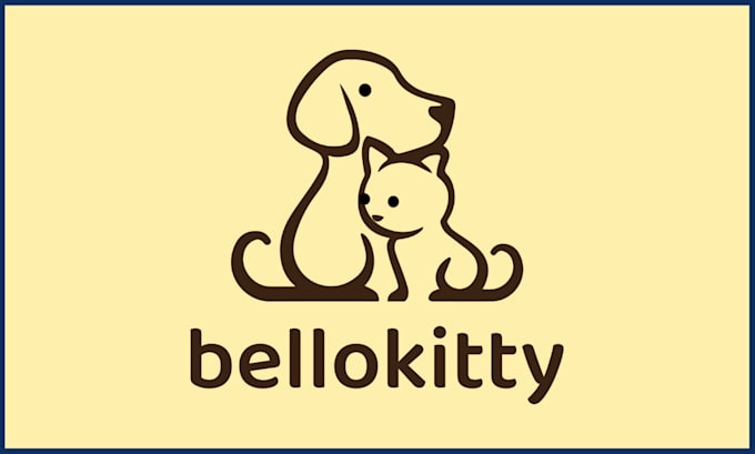 be draw your cat, dog or cute animal pet logo design