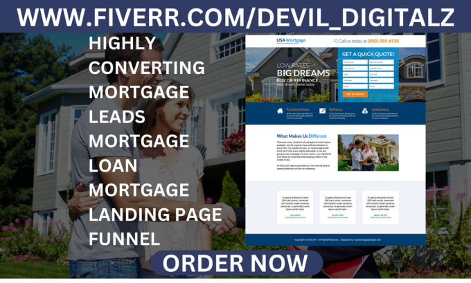 generate exclusive hot mortgage leads mortgage loan mortgage landing page funnel
