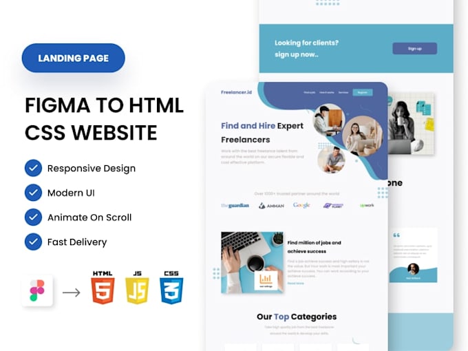 convert figma to responsive HTML CSS website