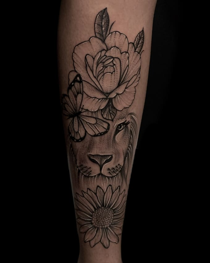 Draw a realism tattoo stencil for you by Burgostattoos Fiverr