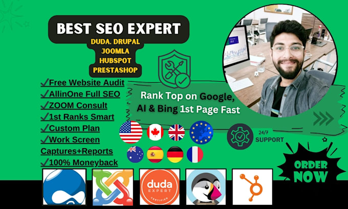 duda SEO and expert in drupal, joomla, prestashop, hubspot