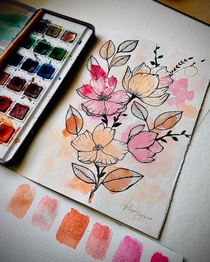 Help you learn how to paint watercolour and acrylic by Ishagajera Fiverr