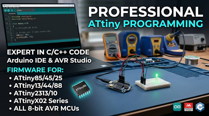do attiny coding, programming and atmel project for you