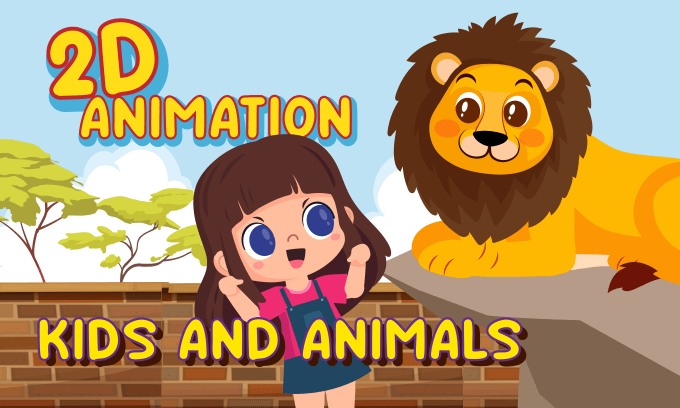 create 2d custom animation for kids and children songs