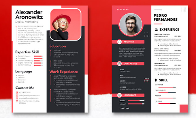 design a professional resume, cv, cover letter template