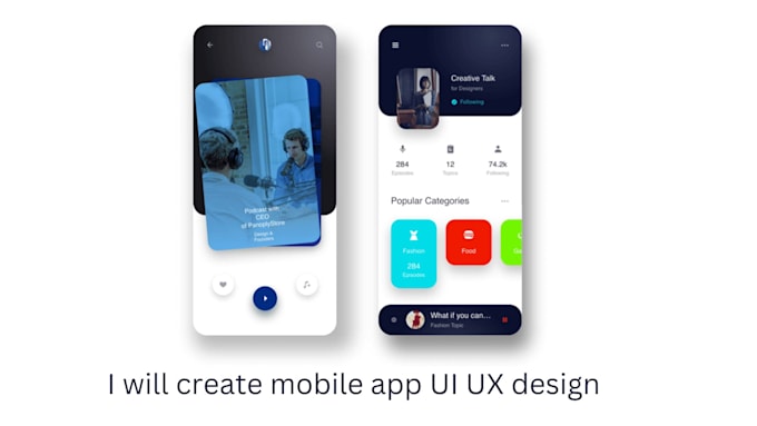 Create mobile app ui ux design by Junie12 | Fiverr
