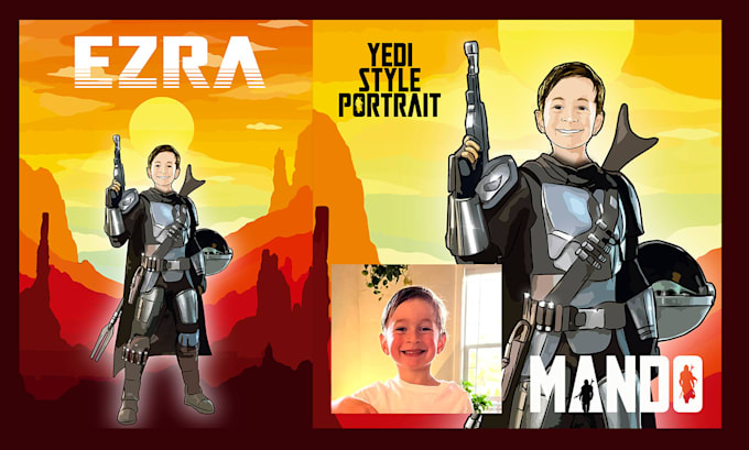 draw your star wars sci fi character art style jedi