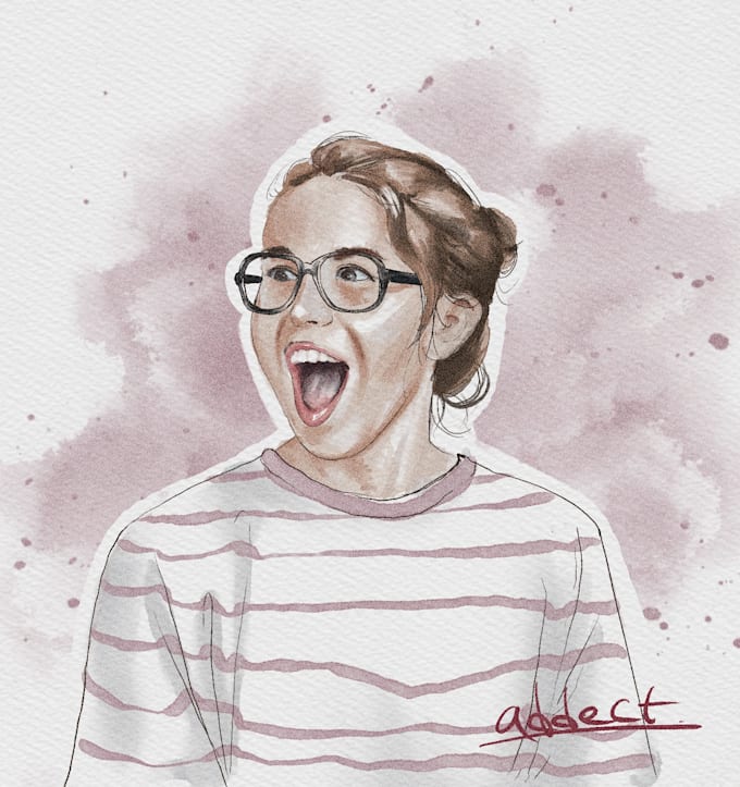 paint an portraits watercolor illustration by request
