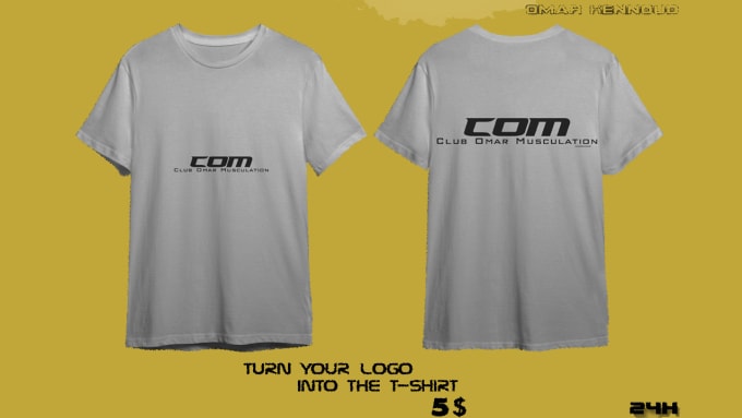 Impute your logo oe name or creation into the t shurt in 24h by ...