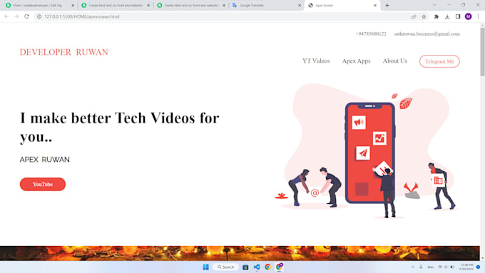 Create html and css front end websites by Malakadeveloper | Fiverr
