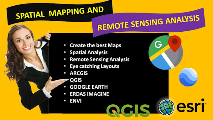 do gis and remote sensing analysis and projects on arcgis, erdas, qgis