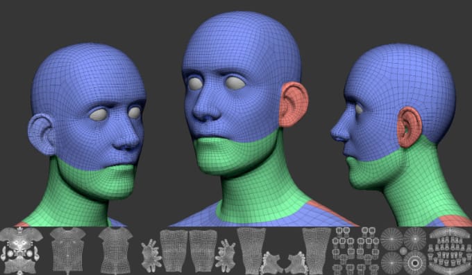 Unwrap a 3d model to retopologize with best uv map, fix model by ...