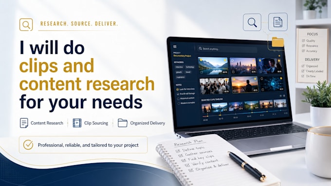 do clips and content research for your needs