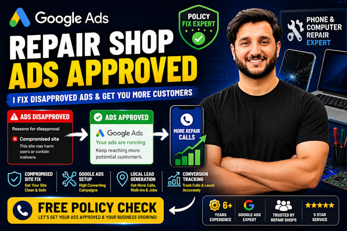 run google ads for your cell phone and computer repair shop
