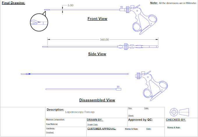 Create customized surgical instrument technical drawings for mdr by ...
