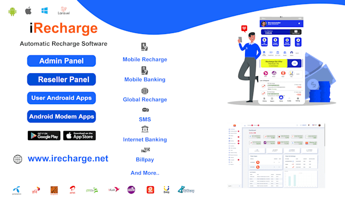do mobile recharge,topup and mobile banking billing and apps