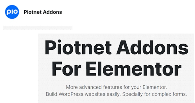 install pafe  piotnet addons pro for elementor