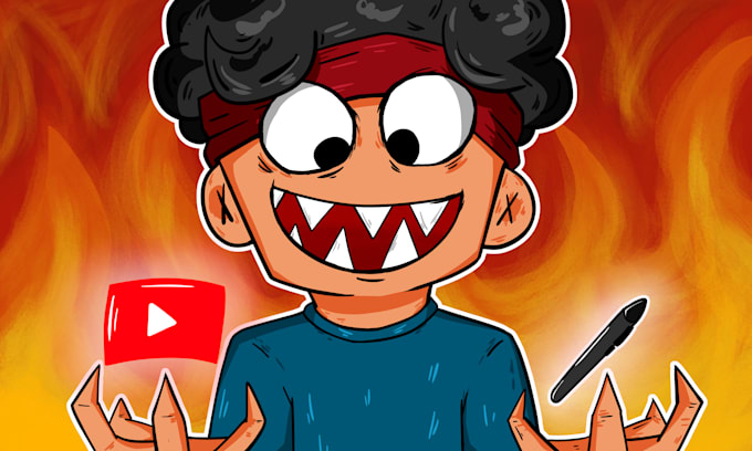 draw and illustrate cartoonic youtube thumbnails for you