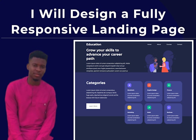 Create a responsive landing page by Raadebowale | Fiverr