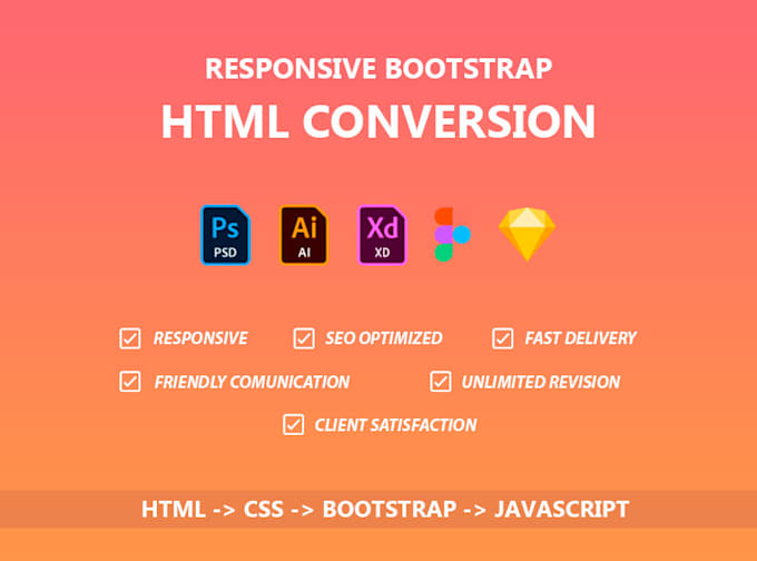 Convert psd, xd, figma and sketch to html 5, css and bootstrap 5 by ...