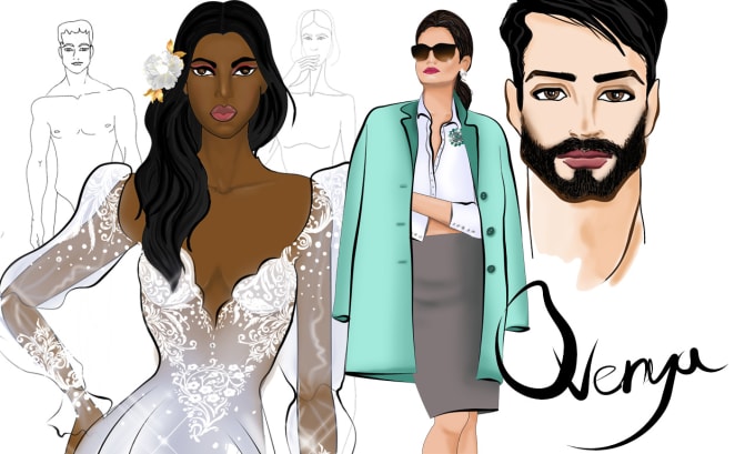 Do custom fashion illustrations by Ovenya | Fiverr