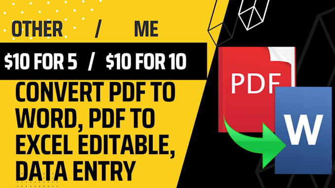 Convert pdf to word pdf to excel editable data entry by basitaly825 fiverr