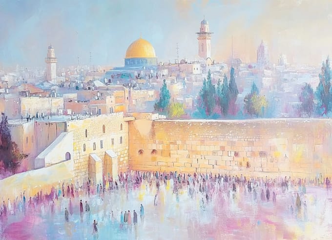 create judaica style paintings, jewish ar, wall art, for printing  and for etsy