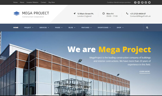 create construction website, plumbing, roofing website for construction company