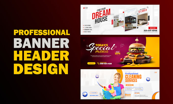 make professional website banner or header