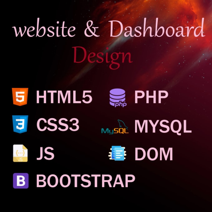 Design ,redesign, develop a responsive website with html css js dom php ...