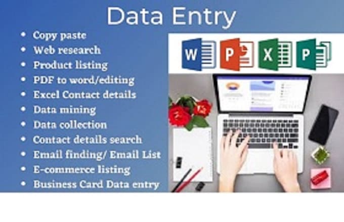 do fastest data entry, pdf to word, typing, excel data clean