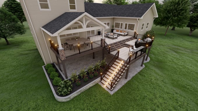 design your dream deck, screened porch, and pergola with 3d render