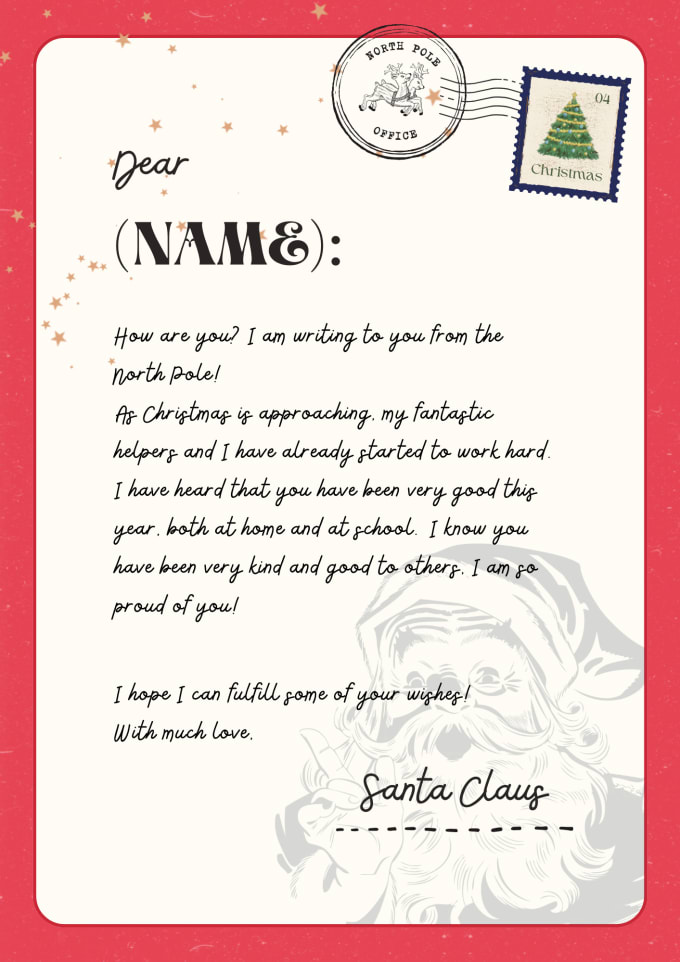 Write an christmas letter from santa claus by Annaazoidou | Fiverr