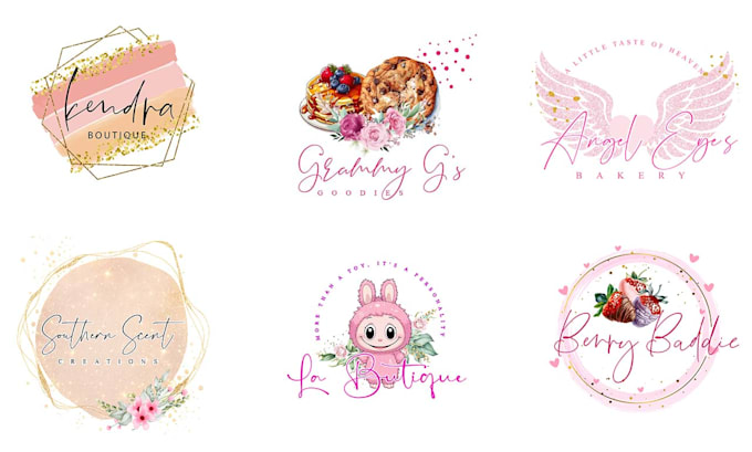 design custom hand drawn watercolor logo feminine and elegant for your business