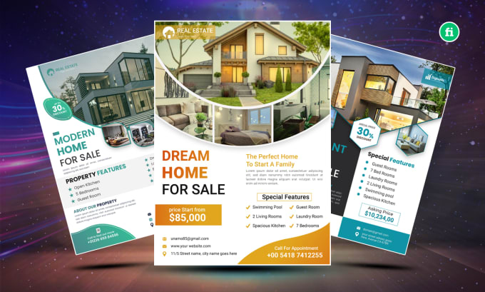 do perfect real estate flyer design within 24 hours